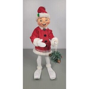 Annalee 2010 Icicle Elf  14” White Red Doll Christmas Holiday Poseable 502110